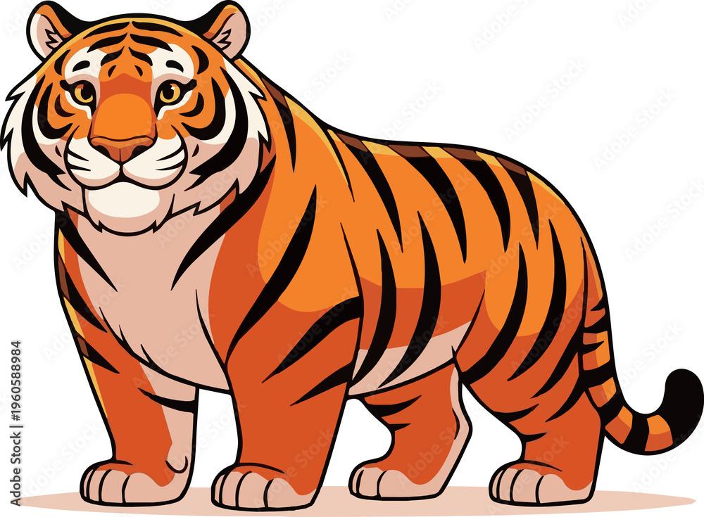 Obraz premium tiger cartoon isolated on white