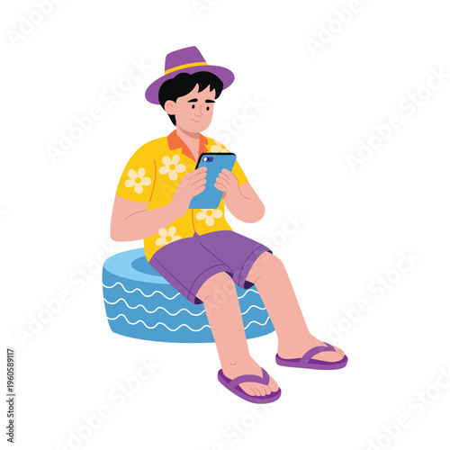Pool Relaxing Vector Concept illustrations EPS File 
