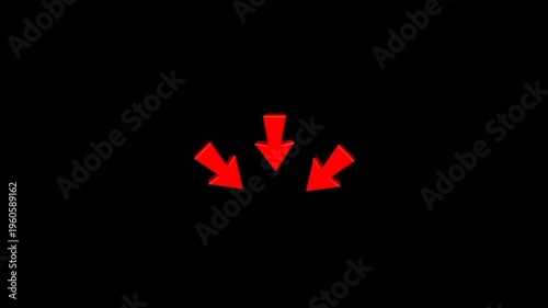 Arrow animation pointing downward on black.