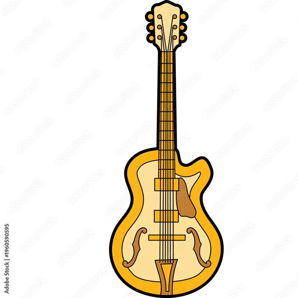 Naklejka premium Vintage Hollow Body Electric Guitar