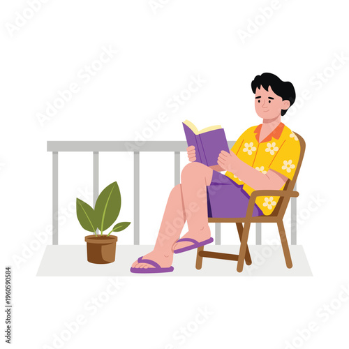 Reading Book Vector Concept illustrations EPS File 