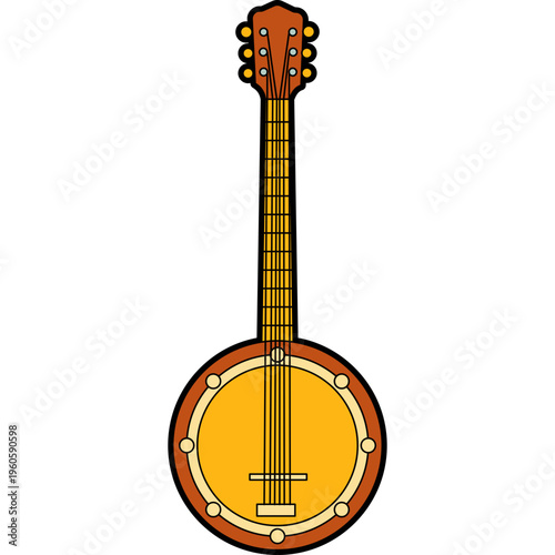 Cartoon Banjo Illustration