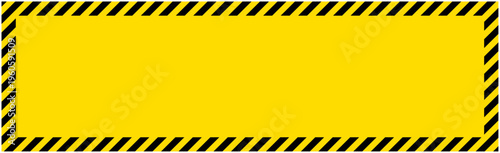 四方を警戒色で囲んだ横長フレーム 立ち入り禁止・工事中バナー