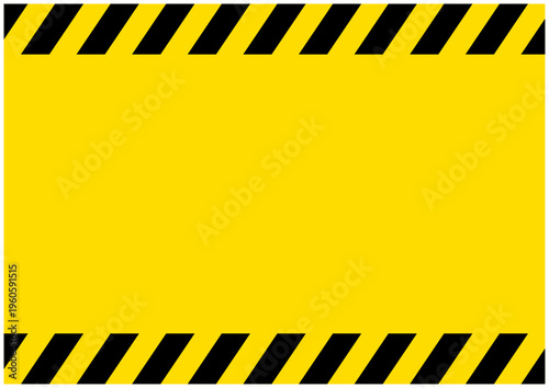 警告イメージの黄色い長方形フレーム シンプルな黒の斜線デザイン