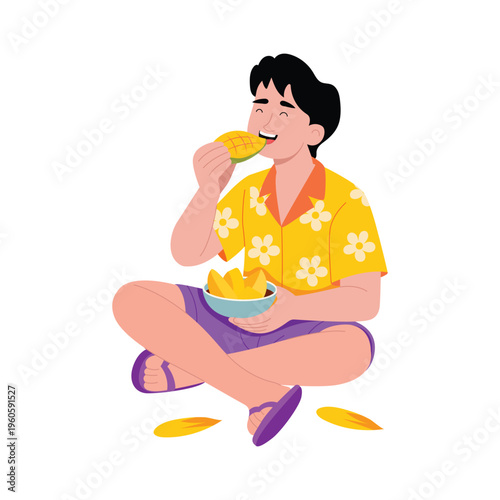 Eating Snack Vector Concept illustrations EPS File 