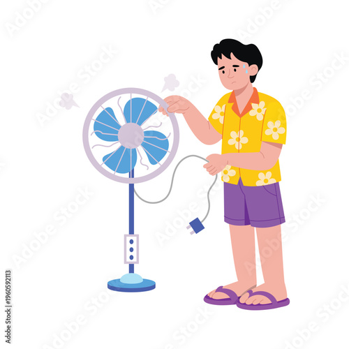 Using Electric Fan Vector Concept illustrations EPS File 