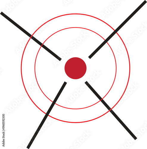 Sniper Target Outline Icon Crosshair Aim Symbol Precision Shooting Reticle Thin Line Vector Pictogram For Web And App