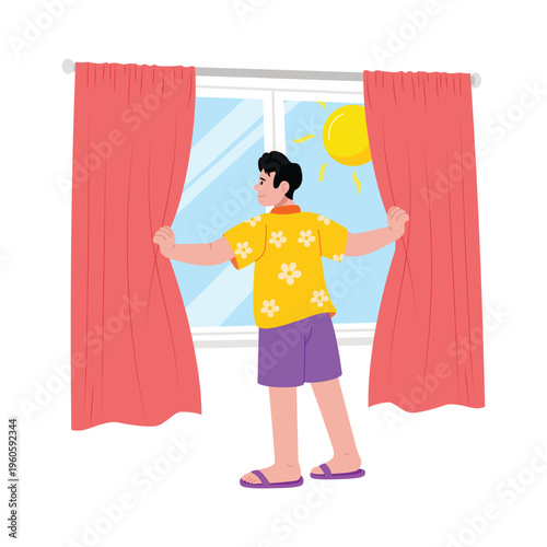Opening Window Vector Concept illustrations EPS File 
