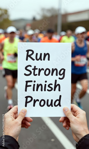 Wallpaper Mural Runners participating in marathon while holding motivational sign   Torontodigital.ca