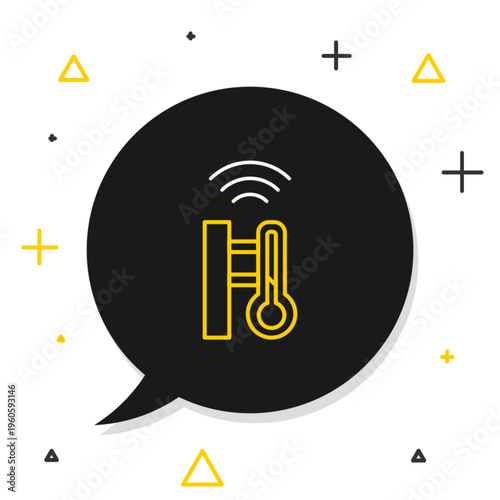 Line Smart meteorology thermometer measuring system icon isolated on white background. Internet of things concept with wireless connection. Colorful outline concept. Vector