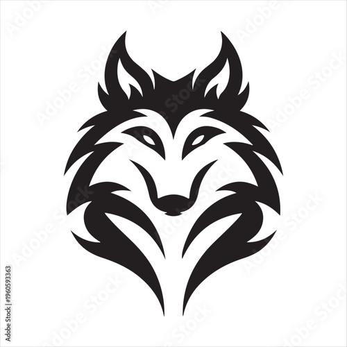 majestic wolf vector silhouette clip art logo design illustration