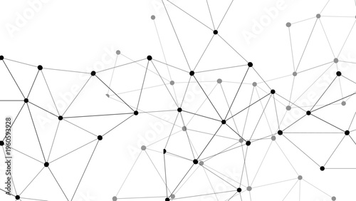 Vector Network structure showcases interconnected nodes and intricate linkages with geometric patterns, highlighting complexity, innovative technological breakthroughs and futuristic visions