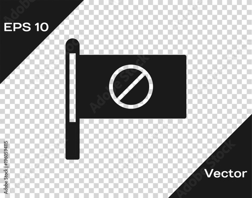 Black Protest icon isolated on transparent background. Meeting, protester, picket, speech, banner, protest placard, petition, leader, leaflet. Vector