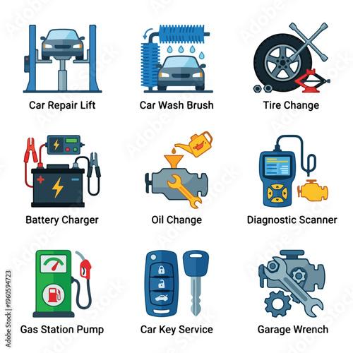 Car Repair Service Icons 1.
