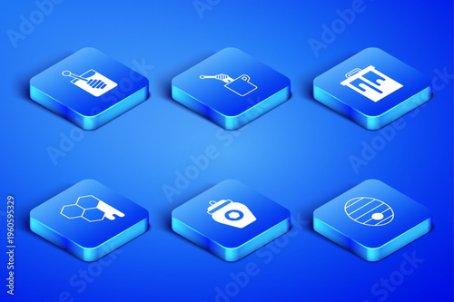 Set Hive for bees, Honey dipper stick, Jar of honey, Honeycomb, with and icon. Vector