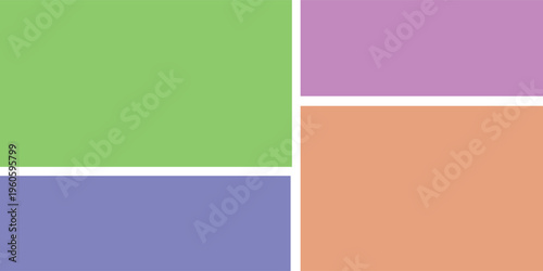 Billede på lærred Abstract geometric pattern with colorful rectangular blocks and white dividing lines