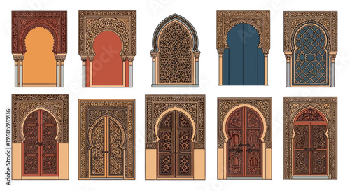 Moroccan Arches and Doors: Intricate Islamic Architecture Collection