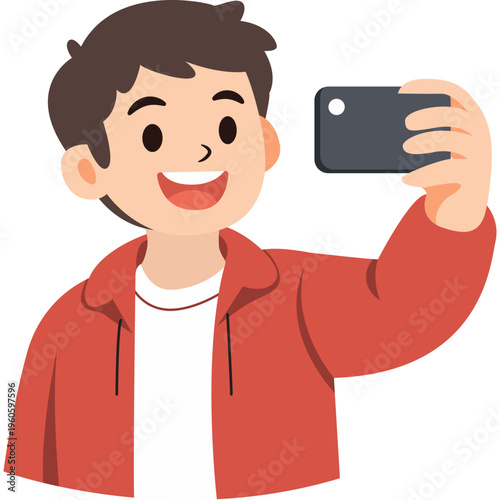 Illustration of Person Using a Mobile Phone