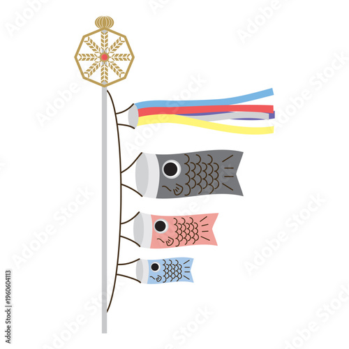 かわいいシンプルな鯉のぼり