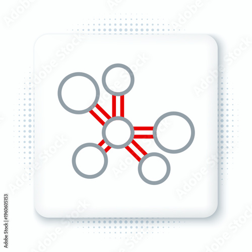 Line Molecule icon isolated on white background. Structure of molecules in chemistry, science teachers innovative educational poster. Colorful outline concept. Vector