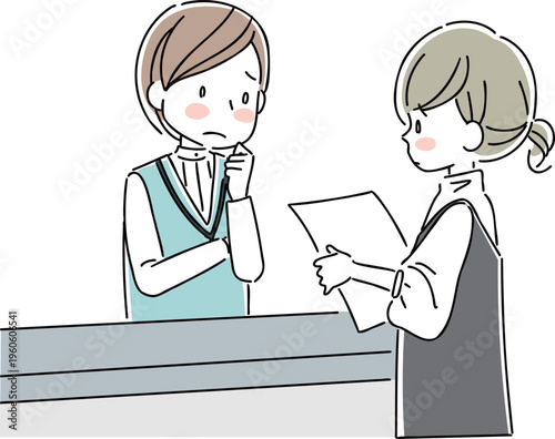 受付で接客対応をする女性