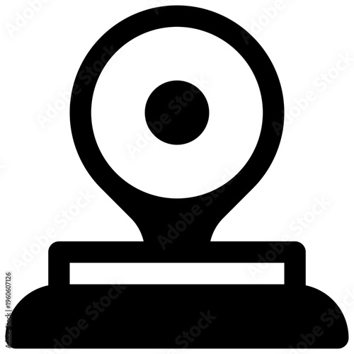 Gramophone. Outlined stroke vector icon with black-filled details.