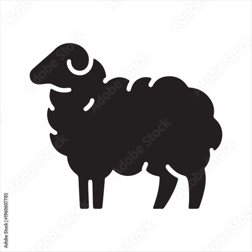 Sheep vector silhouette clip art logo design concept illustration idea