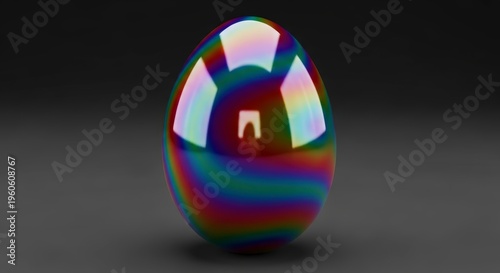 Multicolored Glass Marble on Dark Background.