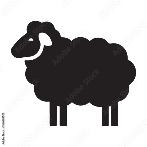 Sheep vector silhouette clip art logo design concept illustration idea