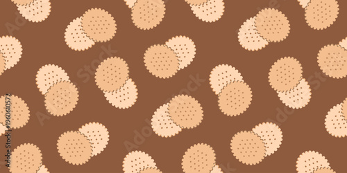 biscuit seamless pattern vector illustration. biscuit seamless pattern background design.