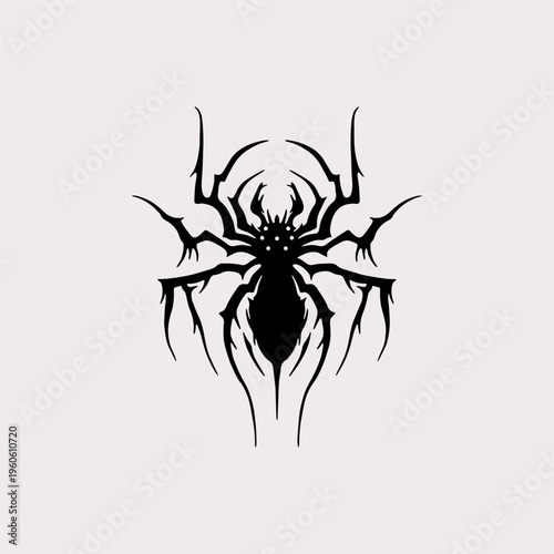 Tribal spider silhouette vector illustration
