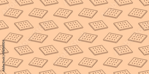 biscuit seamless pattern vector illustration. biscuit seamless pattern background design.