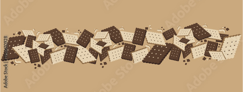 biscuit seamless pattern vector illustration. biscuit seamless pattern background design.