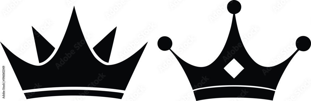 Fototapeta premium Two royal crowns depicted in a stark black silhouette high quality