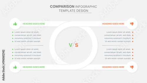 Dos and Don'ts Comparison Business Infographic Template with Pros and Cons Circular Design