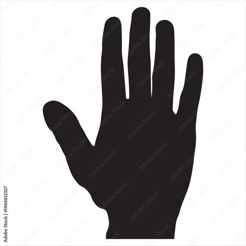 Obraz premium Open Hand Silhouette Stop Gesture