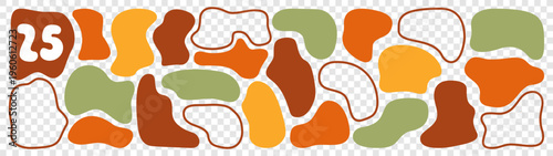 Collection of wavy organic rectangles drawn in autumn color.