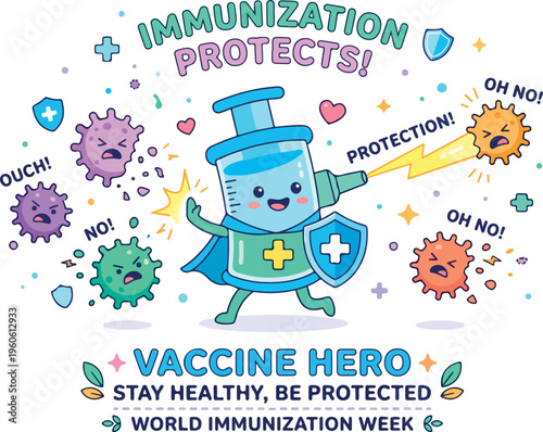 Vaccine Hero Protecting People From Viruses.