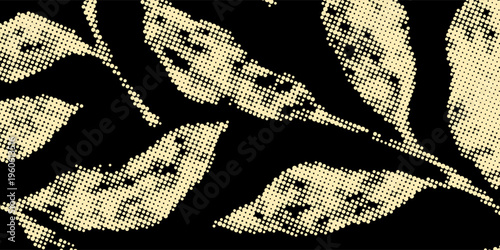 Abstract art vintage colors tropical line art leaves seamless background vector. Wallpaper design with leaves shapes and scribble doodle linear leaf. vintage botanical floral seamless pattern