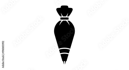 Black Icing Piping Bag Icon Vector Illustration
