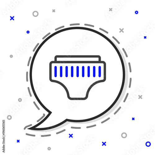 Line Adult diaper icon isolated on white background. Colorful outline concept. Vector