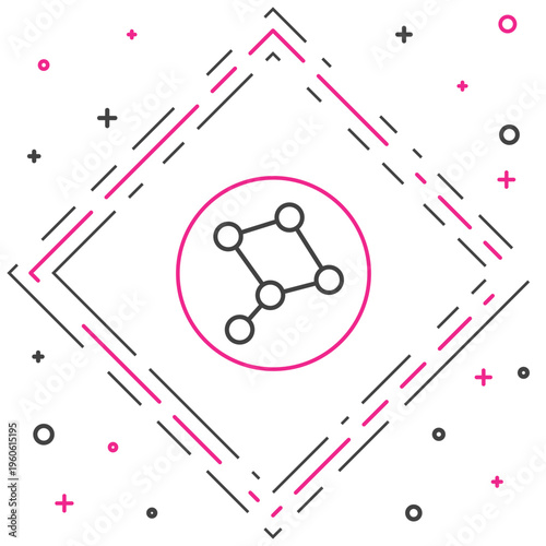 Line Great Bear constellation icon isolated on white background. Colorful outline concept. Vector