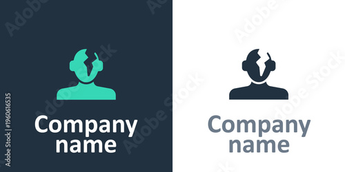 Logotype Solution to the problem in psychology icon isolated on white background. Therapy for mental health. Logo design template element. Vector