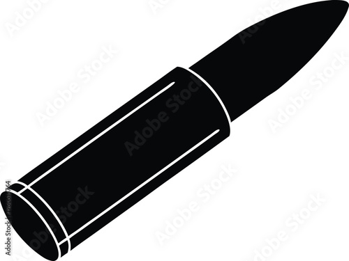 A black silhouette of a bullet cartridge simple design silhouette