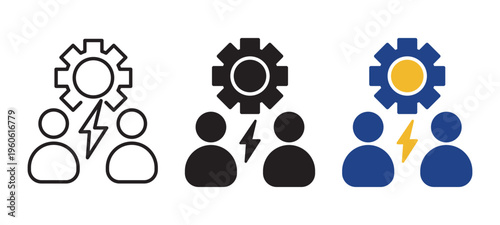 Conflict Resolution Problem Solving Mediation Business Icon Vector Set
