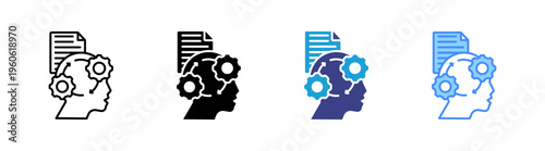 Interpretation icon set multiple style collection