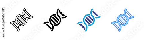 Dna icon set multiple style collection