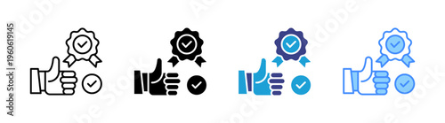 Reliability icon set multiple style collection