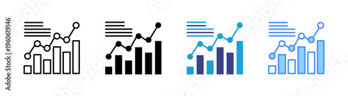 Graph icon set multiple style collection