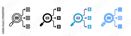 Classification icon set multiple style collection